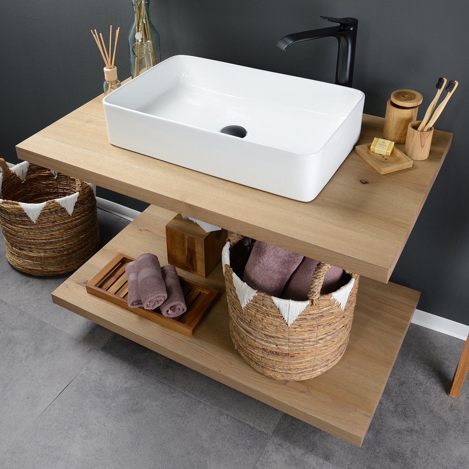 wohnfreuden Aufsatzwaschbecken Keramik Aufsatzwaschbecken 60 cm günstig online kaufen