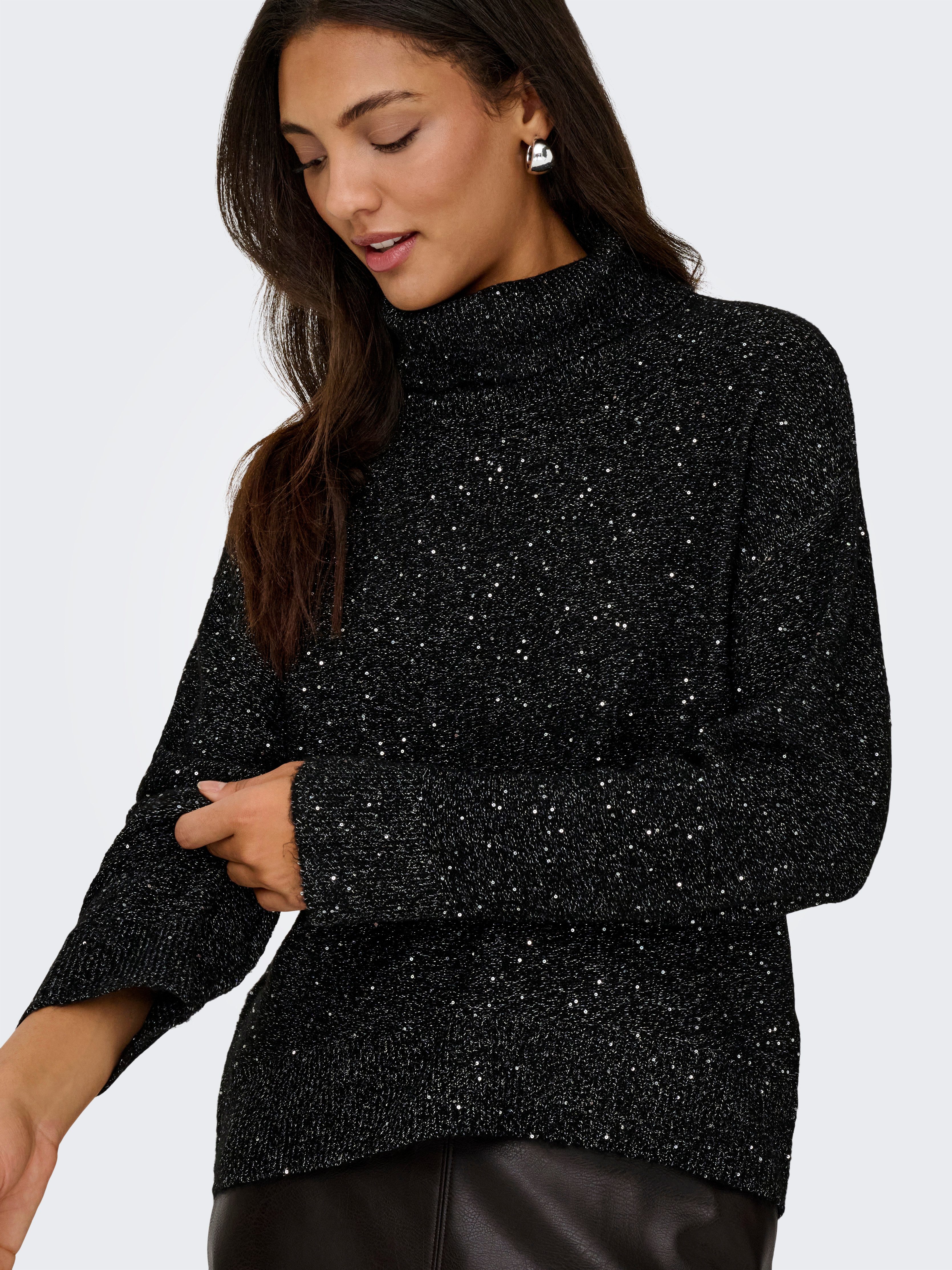 ONLY Rollkragenpullover ONLARIZONA LS SEQUINS ROLLNECK PULL KNT