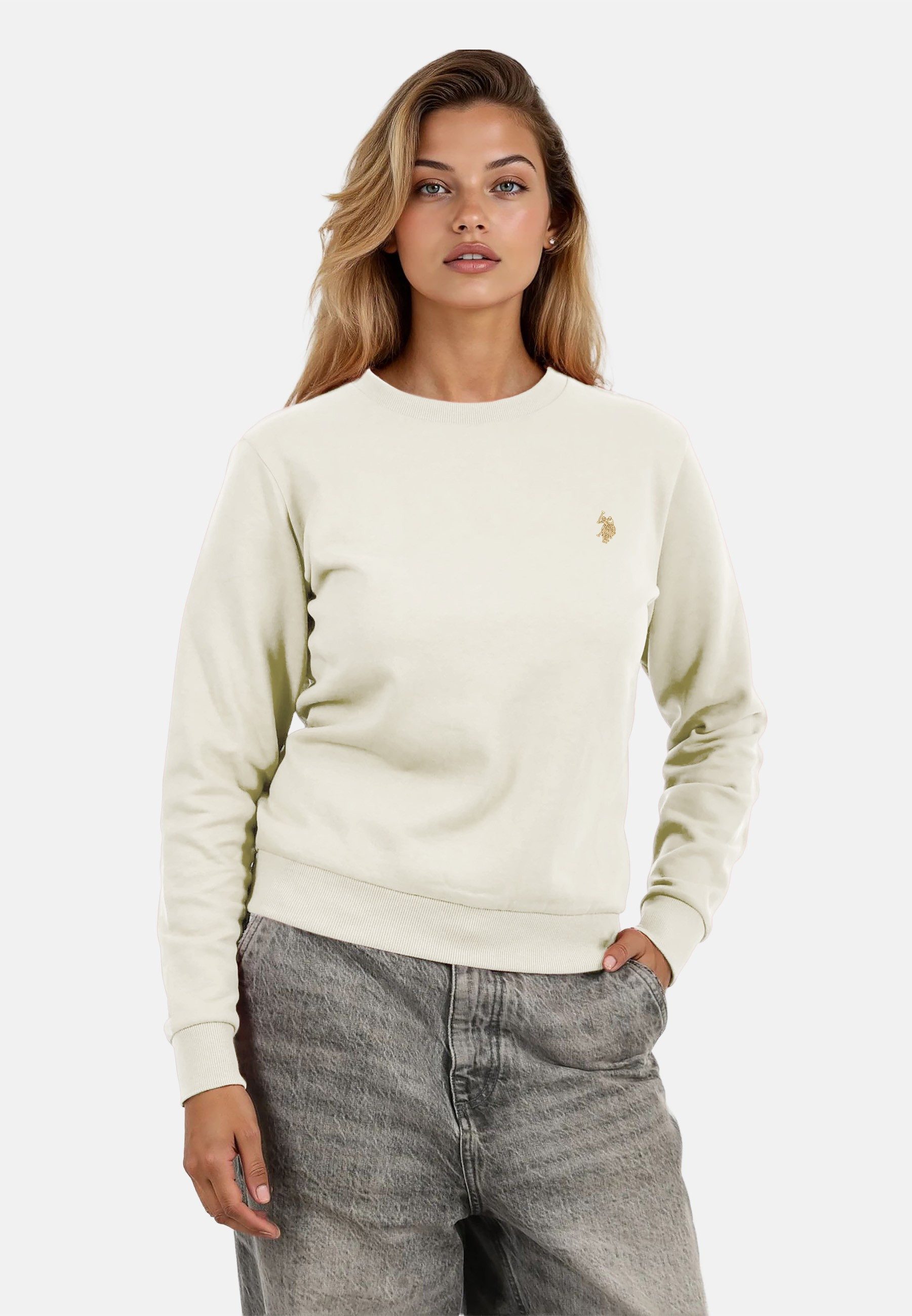 U.S. Polo Assn. Rundhalspullover Pullover USZoee – Damen Sweatshirt mit Run günstig online kaufen
