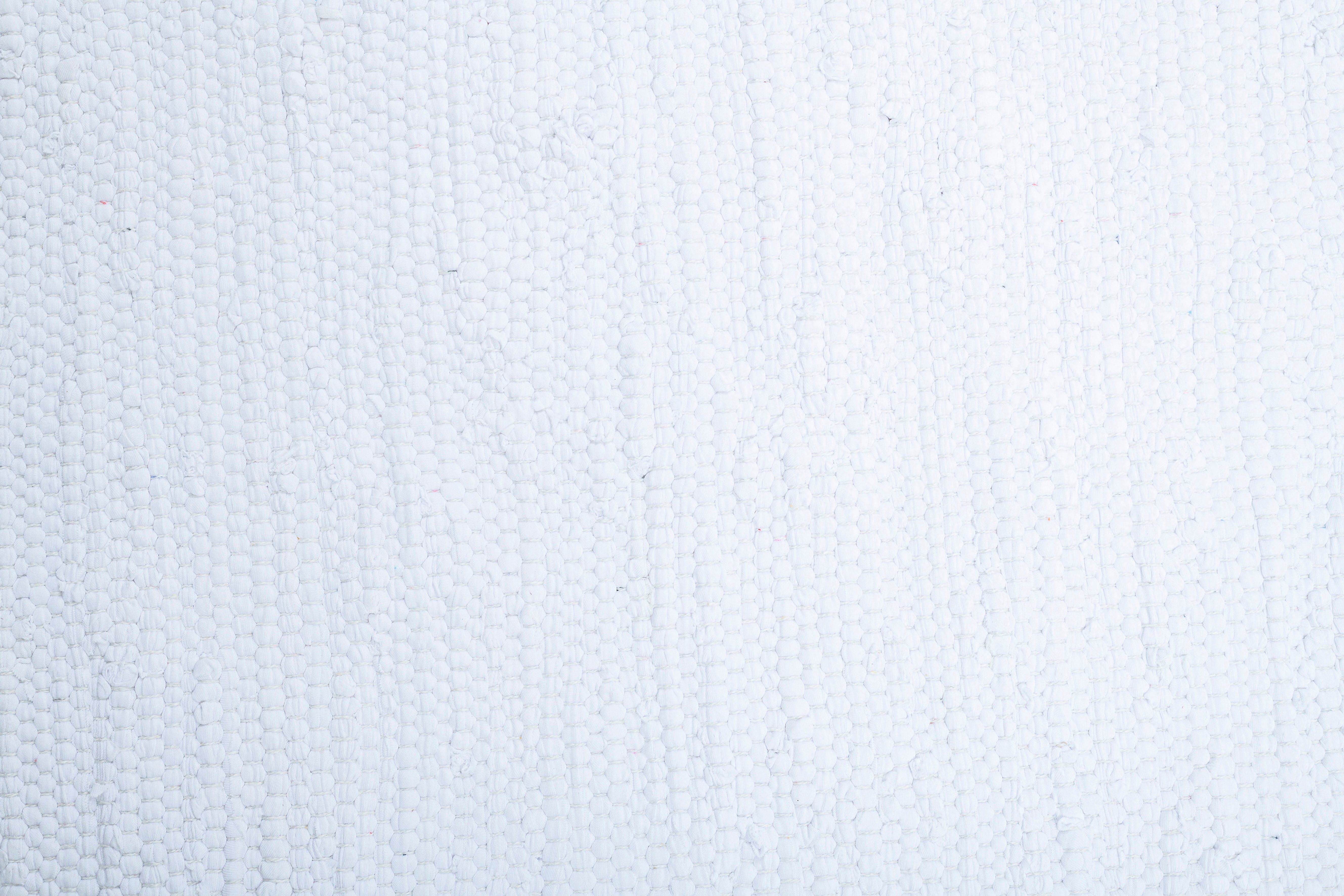 Teppich Baumwolle, Happy Flachgewebe, 5 Cotton, reine Höhe: mm, handgewebt, mit rechteckig, Handweb Fransen THEKO, Teppich, weiß