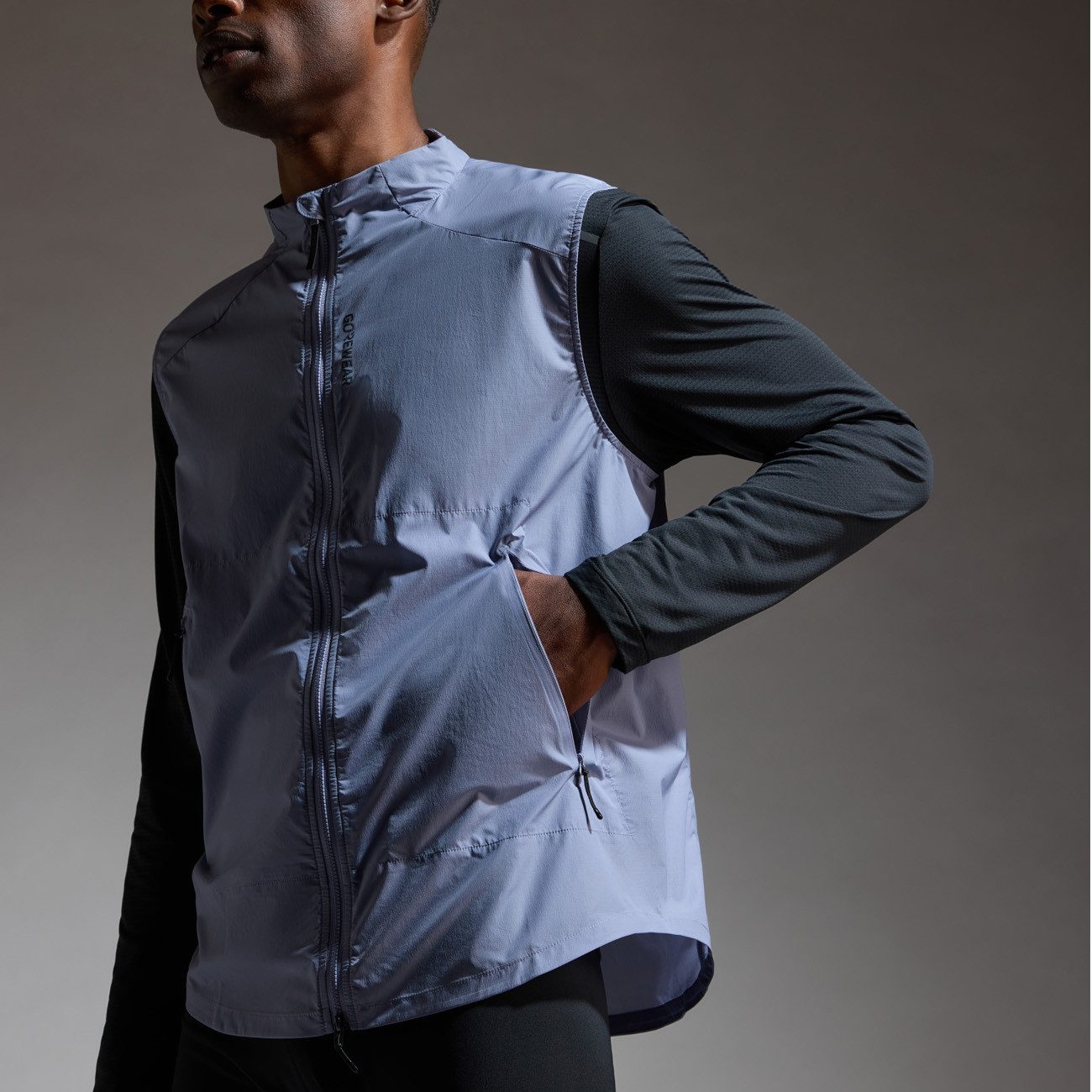 GORE® Wear Laufjacke Gore Wear Concurve Windbreaker Vest Herren Amethyst Grey