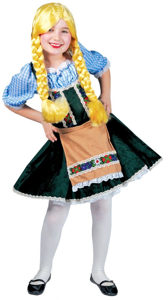 Funny Fashion Kostüm Dirndl Kostümkleid für Mädchen mit Schürze - Blau