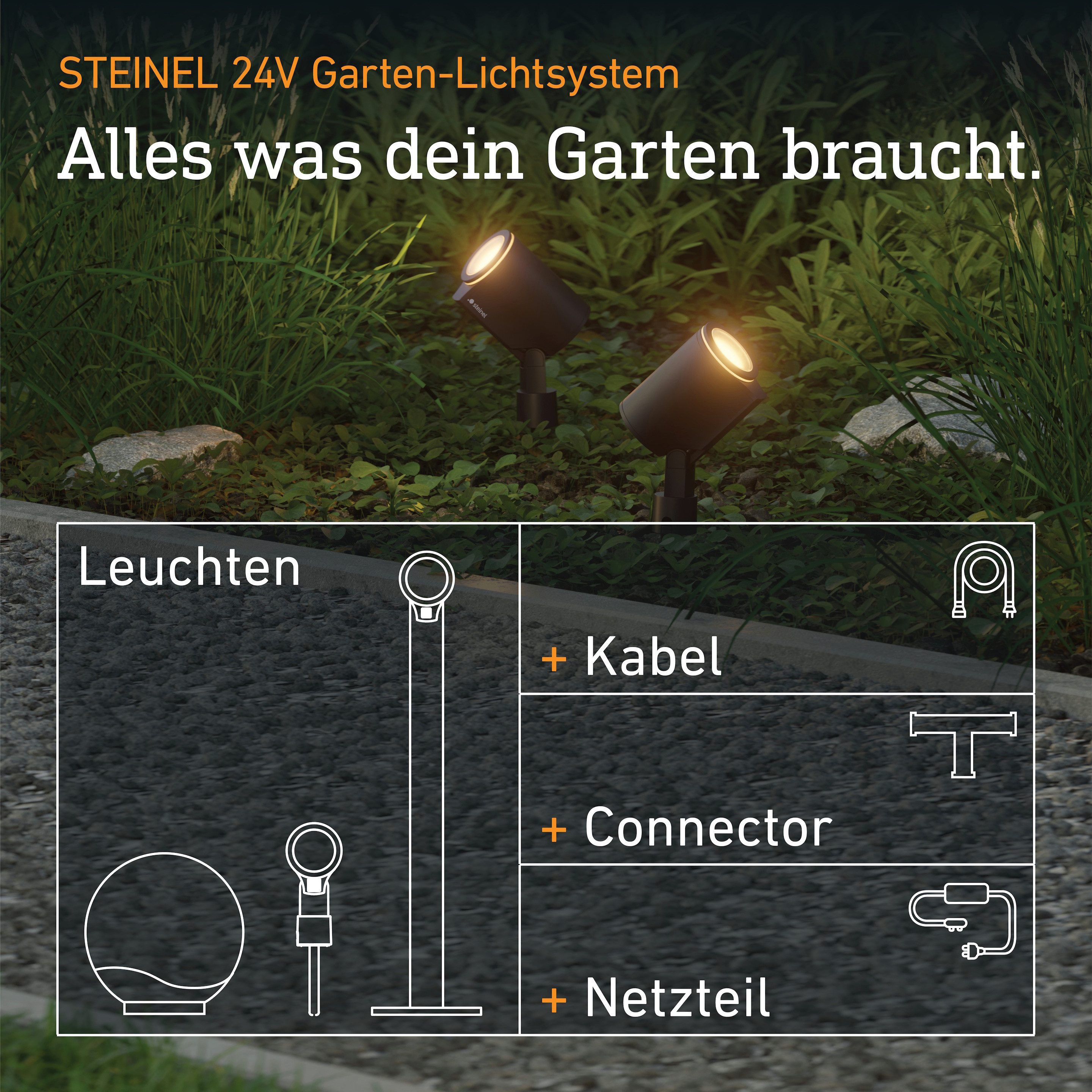 steinel Netzteil 24 V LED Trafo (35 W, 2 Ausgänge, Plug & Play, Niedervolt, 24V-Garten Zubehör)