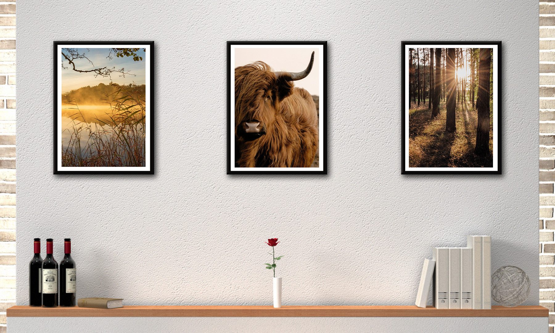 Bönninghoff Bild mit Rahmen, (3 St)