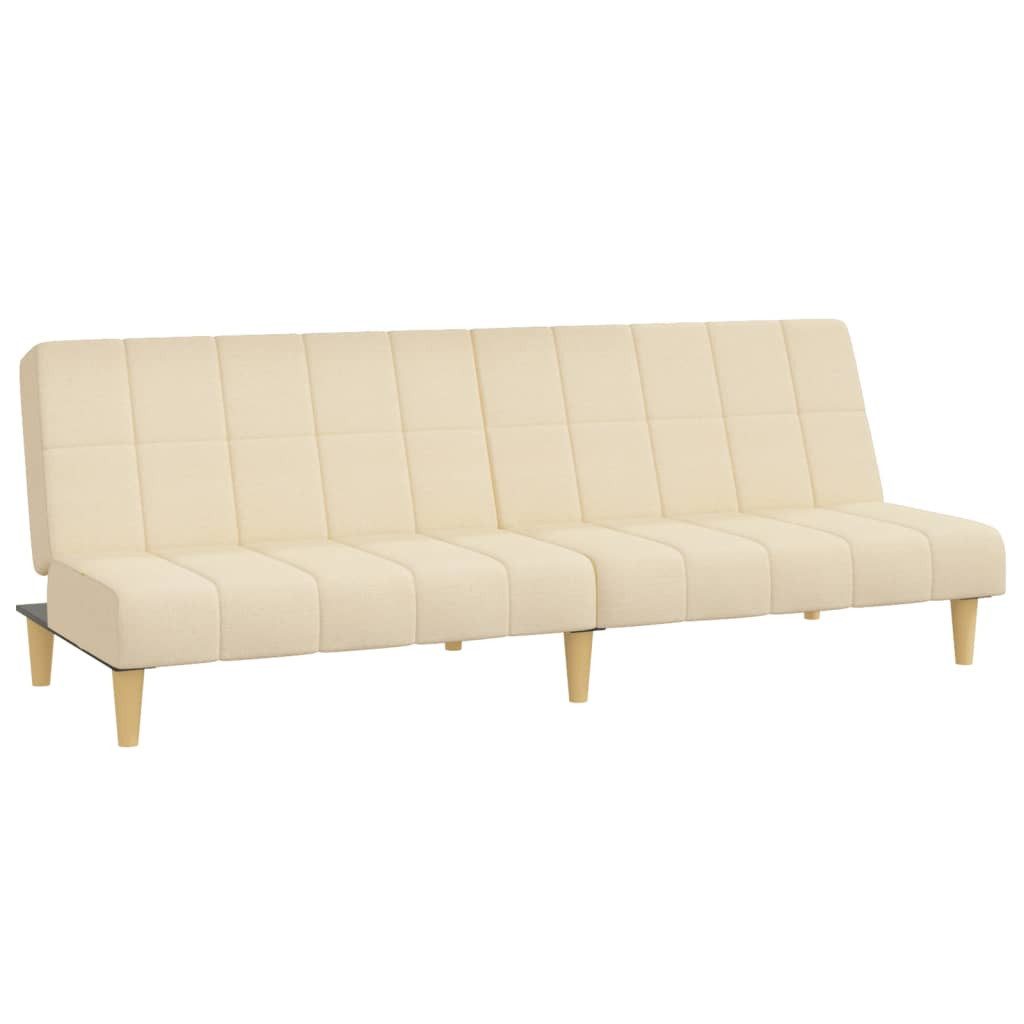 vidaXL Sofa Schlafsofa 2-Sitzer Creme Stoff günstig online kaufen