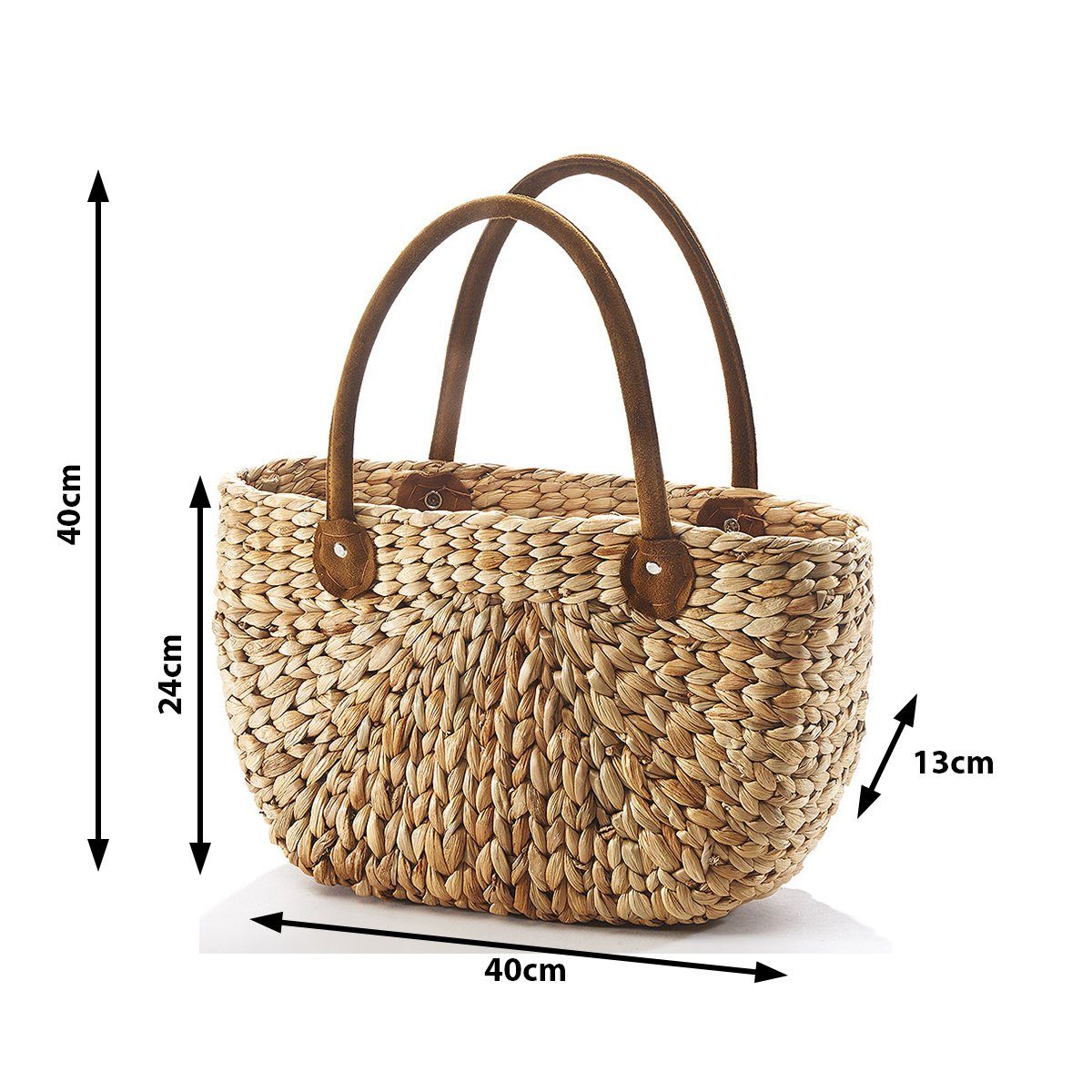 Kobolo Shopper Korbtasche aus Wasserhyazinthe natur günstig online kaufen
