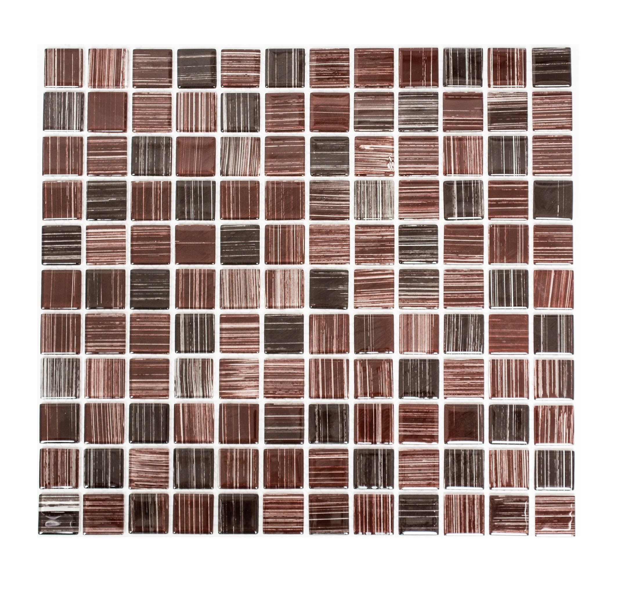 Mosani Mosaikfliesen Glasmosaik Crystal Mosaikfliesen strichbraun glänzend