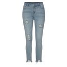 Buffalo Destroyed-Jeans mit ausgefranstem Beinabschluss und Stretchanteil, schmale Passform