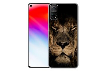 MuchoWow Handyhülle Löwe - Tiere - Schwarz - Porträt, Phone Case, Handyhülle Xiaomi Mi 10T, Silikon, Schutzhülle