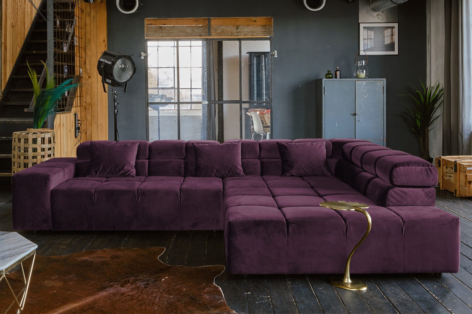 KAWOLA Ecksofa NEVADA, Couch L-Form rechts oder links, mit oder ohne Sitzvorzug Velvet