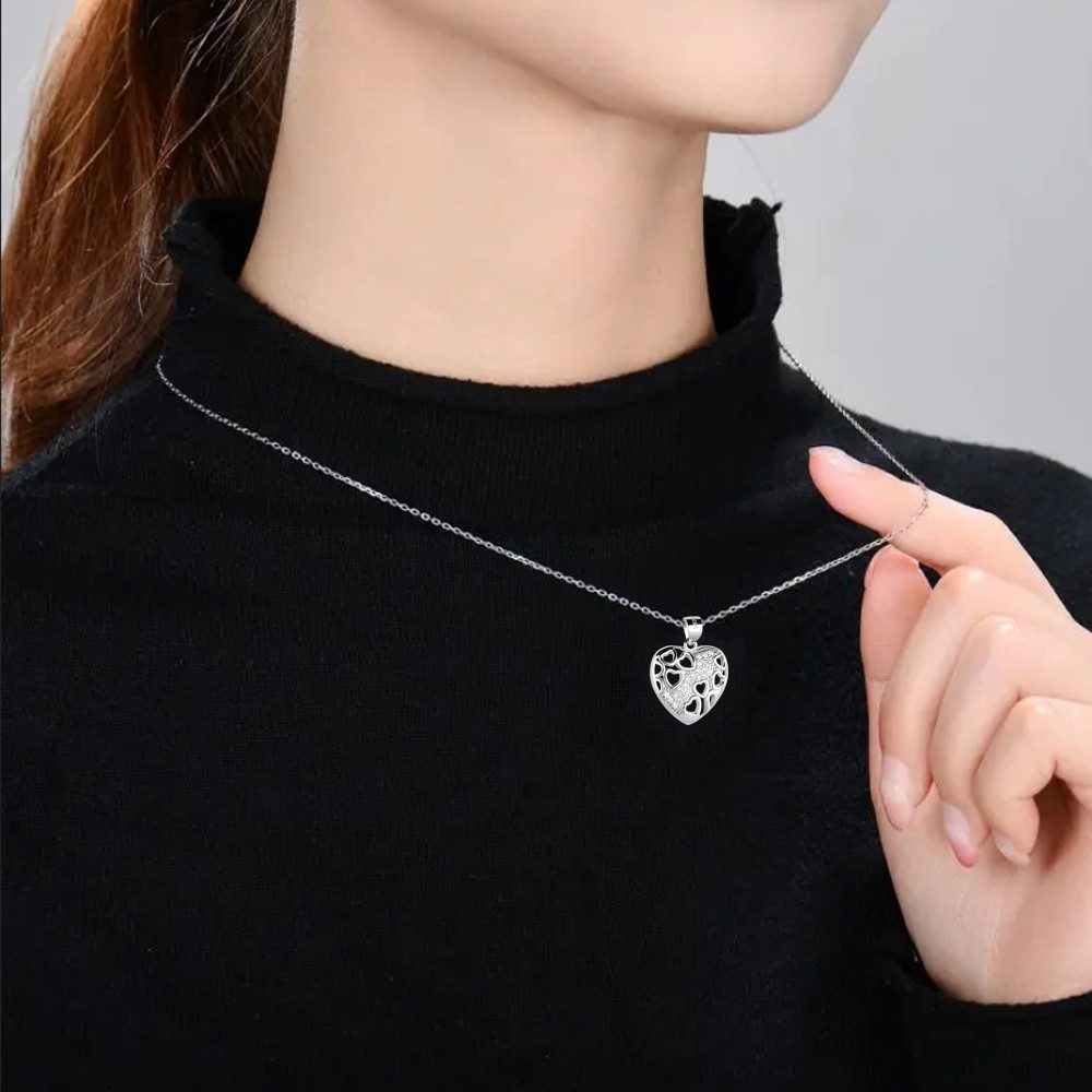 Limana Herzkette Kette mit Herz Anhänger 925 Sterling Silber Halskette 45cm günstig online kaufen