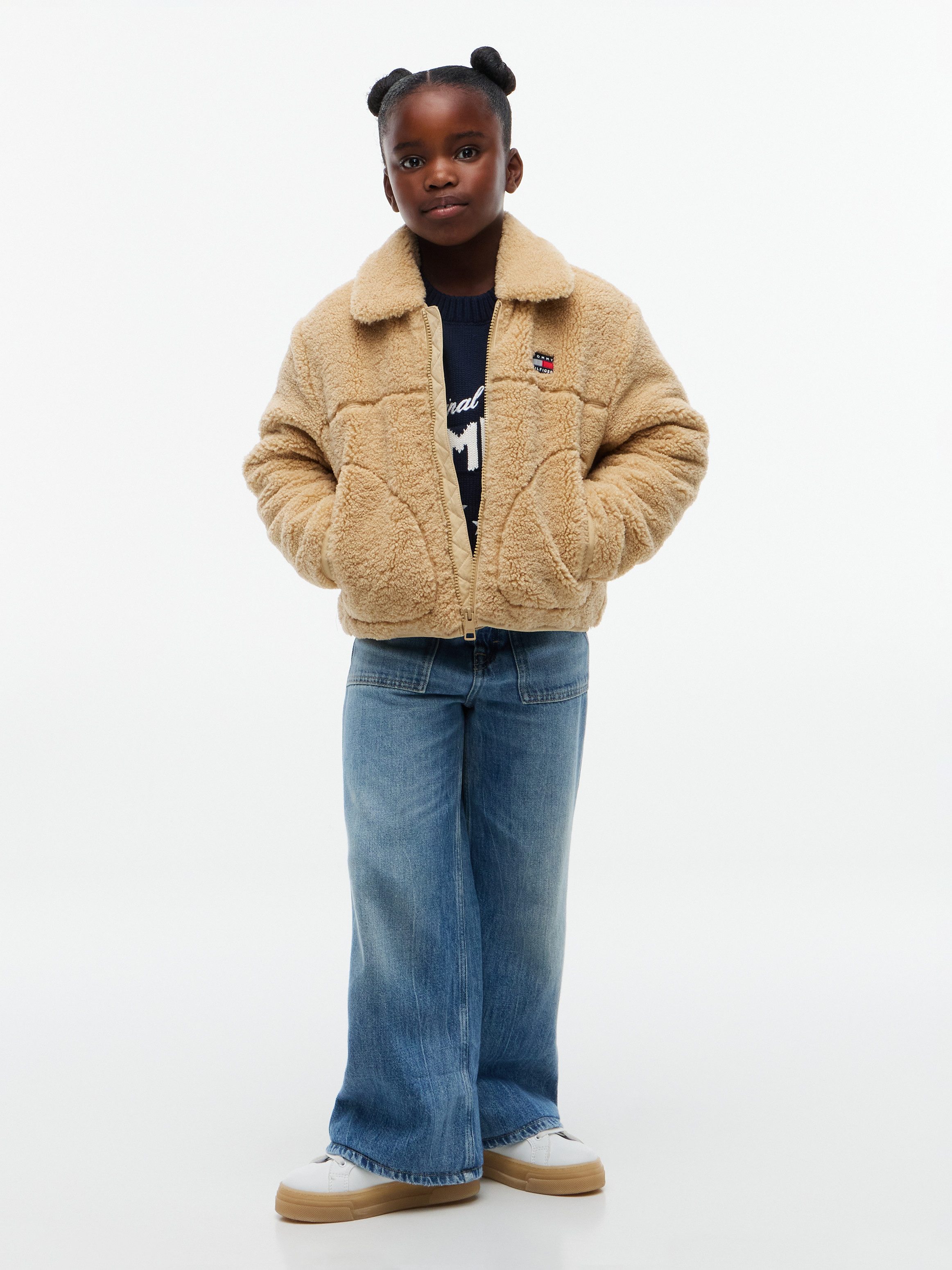 Tommy Hilfiger Plüschjacke TEDDY JACKET Plüschqualität, Regular Fit, Kinder bis 16 Jahre – Bild 4 von 5
