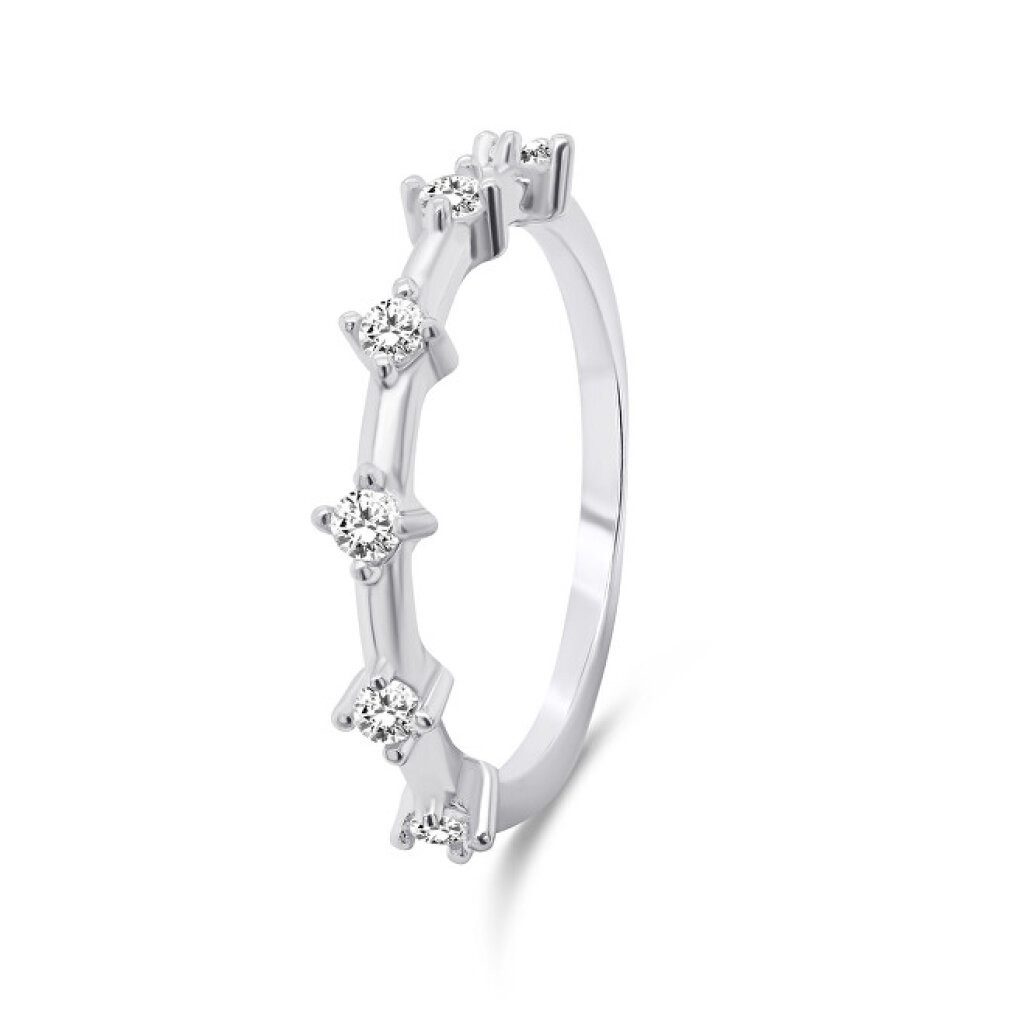 Brilio Silver Fingerring Beautiful silver ring with zircons RI041W - Circuit: 60 mm