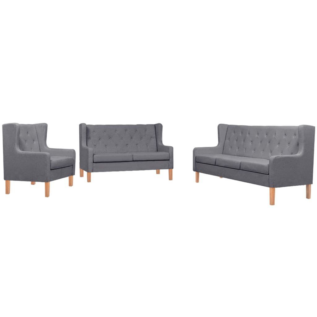 DOTMALL Sofa (Set(3-tlg), Grau mit Design, Armlehnen Rückenlehne und Modern