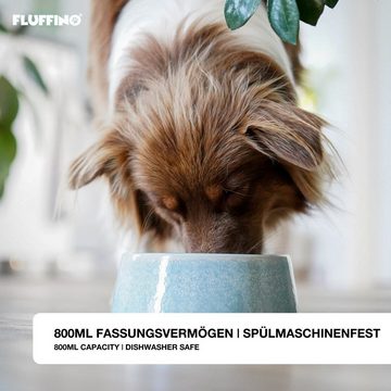 FLUFFINO® Futternapf Hundenapf / Futternapf Keramik - 800 ml - Lebensmittelecht - Blau