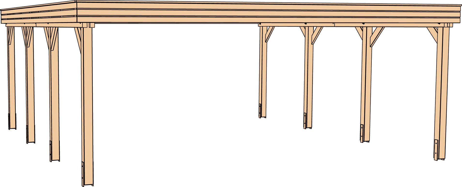 weka Doppelcarport 609 Gr. 1, BxT: 600x614 cm, 214 cm Einfahrtshöhe | Carports