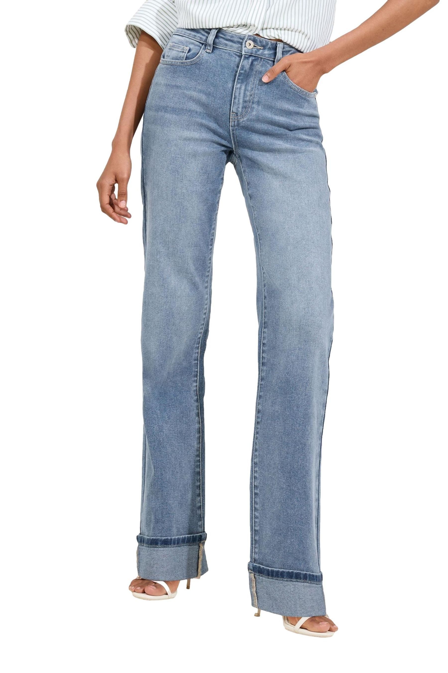 Weite Jeans Lipsy Jeans mit weitem Bein und Umschlag, Regular
