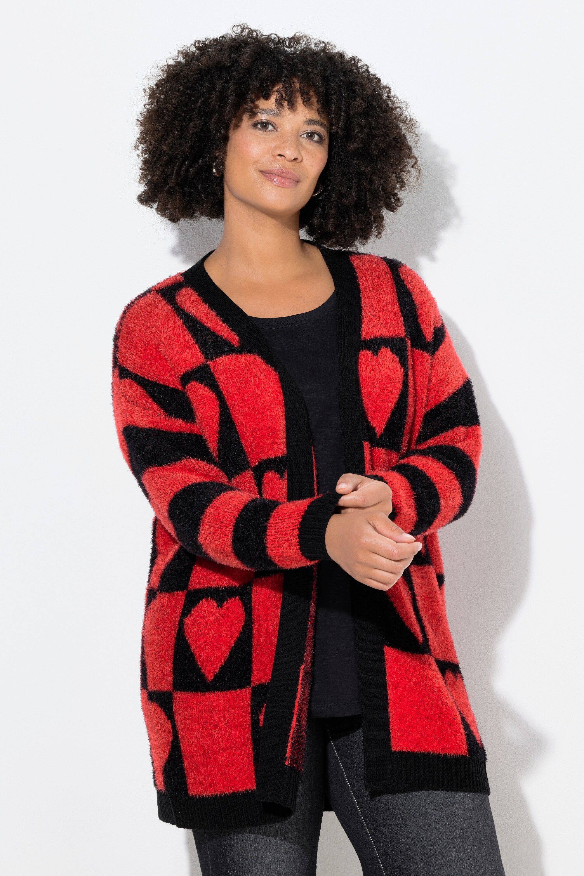 Angel of Style Strickjacke Strickjacke Straight Fit Herz-Muster günstig online kaufen