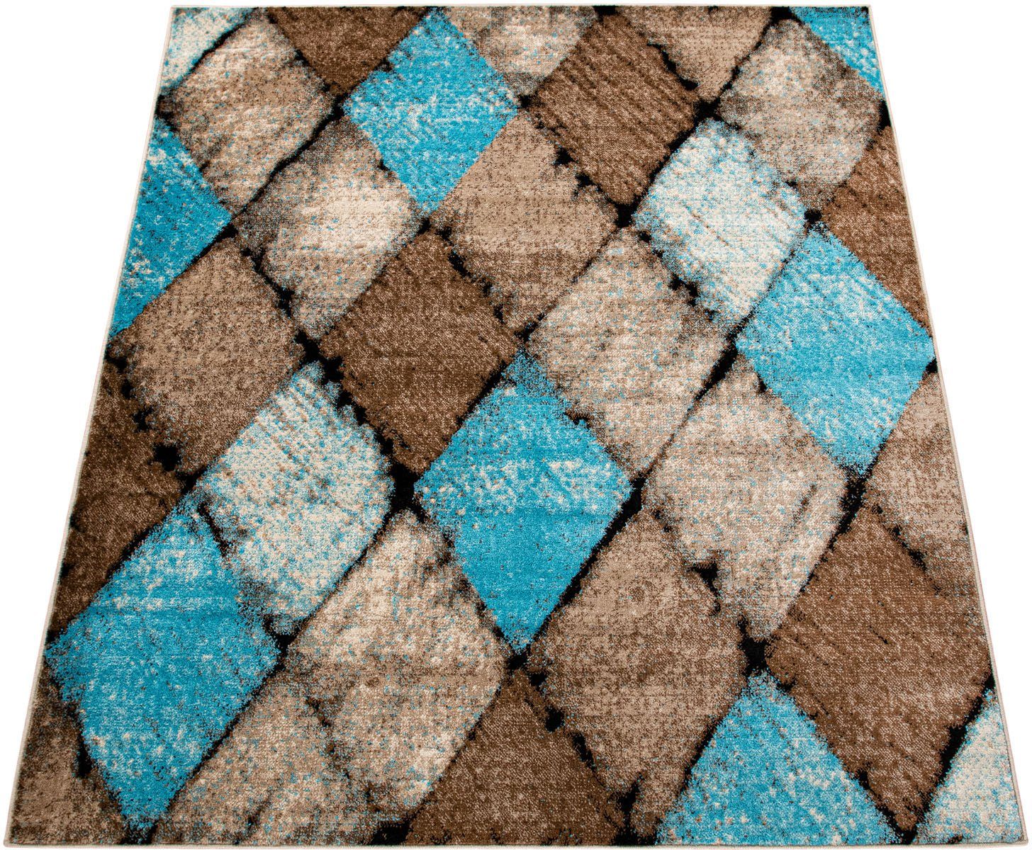 Paco Home Teppich "Metro 167" rechteckig 12 mm Höhe Kurzflor, modernes Raut günstig online kaufen