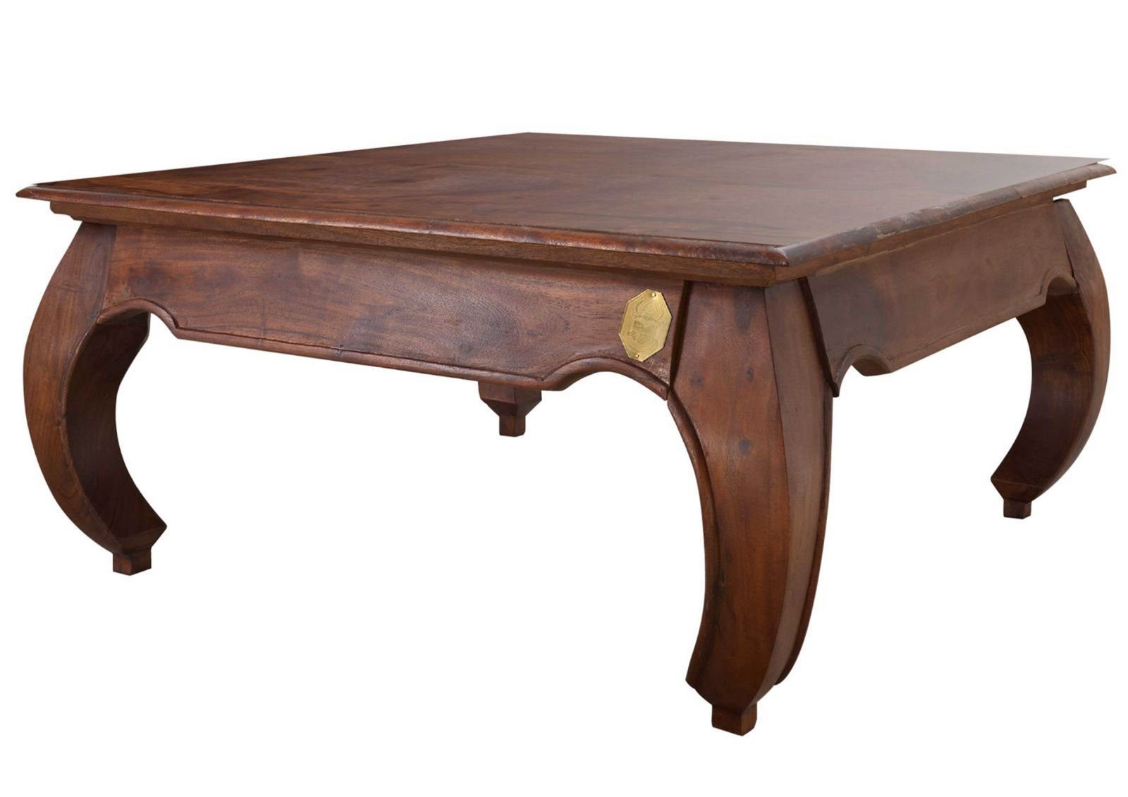 Massivmoebel24 Couchtisch Couchtisch Akazie 90x90x40 nougat lackiert OPIUM #614