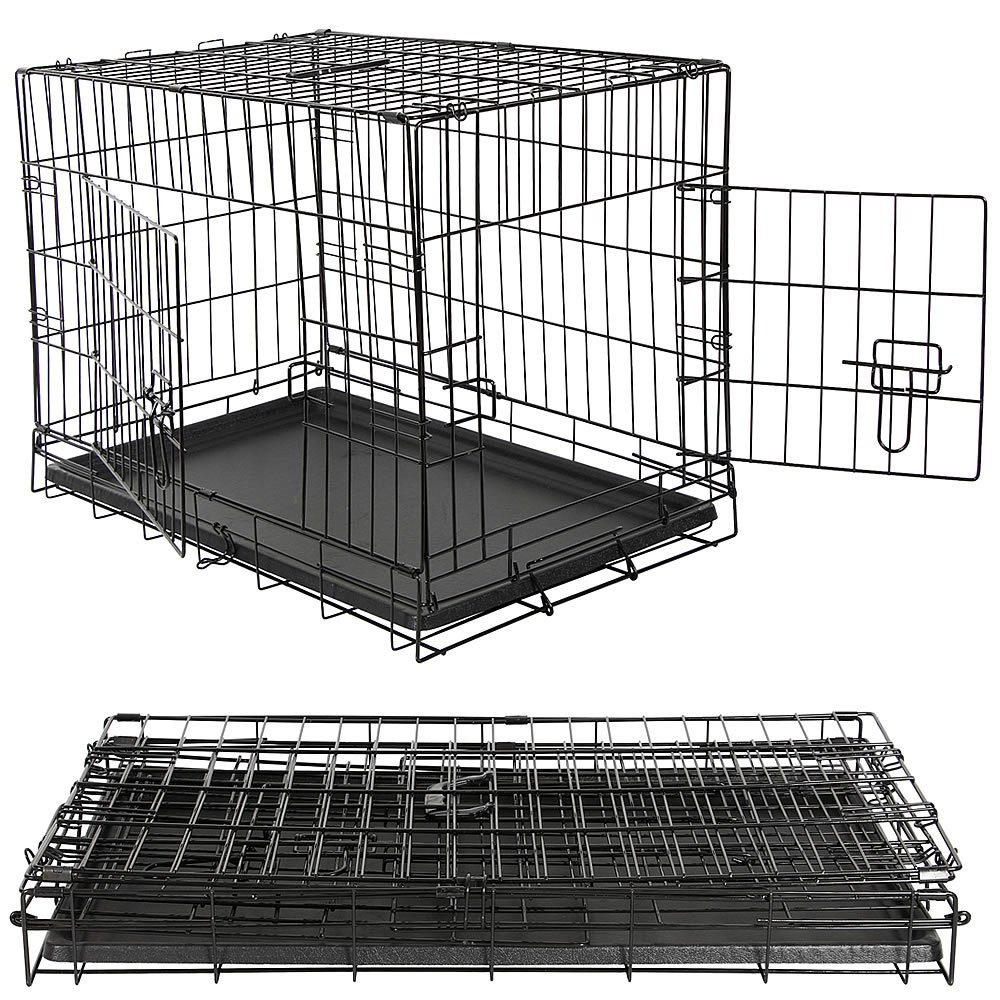 Mucola Anrichte Hundetransportbox Faltbar Drahtkäfig Hund Transportbox Gitterbox Katze (Einzelstück, Premium-Transportkäfig), Faltbar