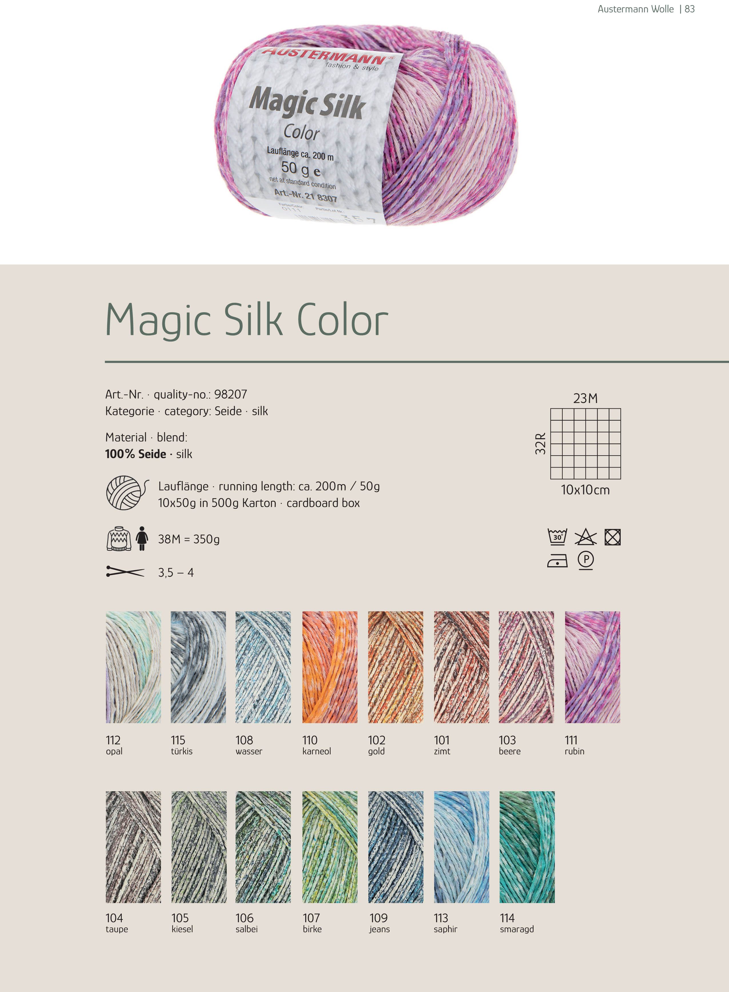 Austermann Garn Magic Silk Häkelwolle, 200,00 m, leichtes, edles Garn