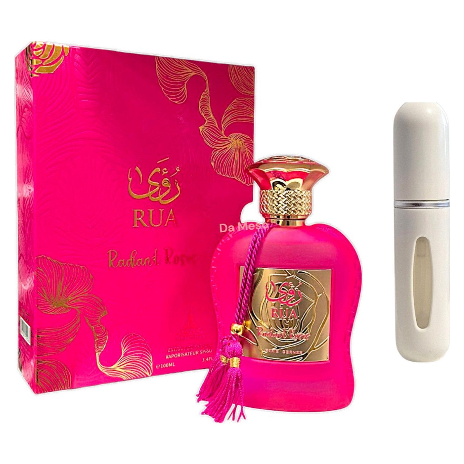 Paris Corner Duft-Set Rua Radiant Roses EDP – Blumig Fruchtig + Parfümzerstäuber (leer)