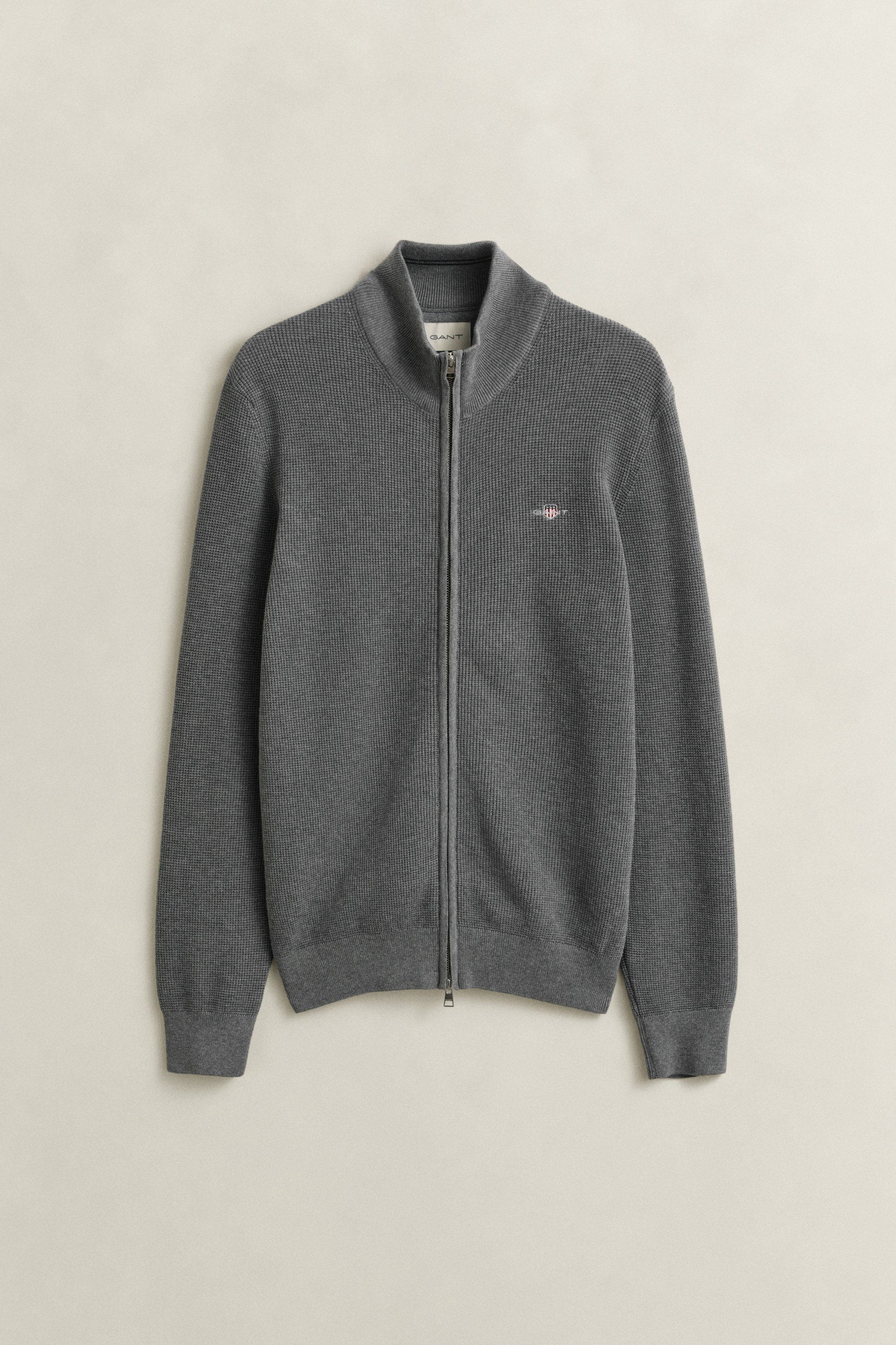 Strickjacke MICRO TEXTURED COTTON ZIP