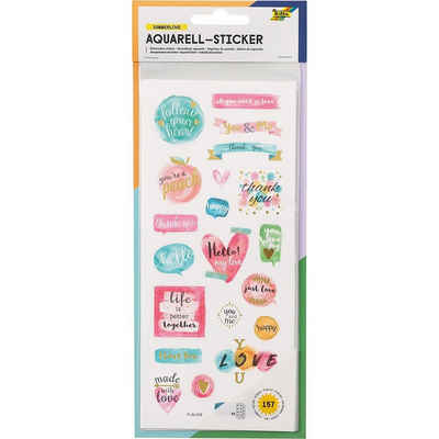 Folia Sticker Aquarell-Sticker, 157 Sticker