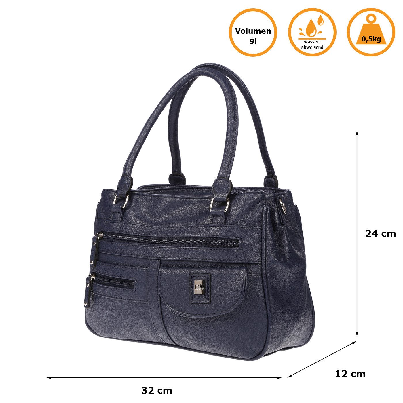 Christian Wippermann Henkeltasche Große Damen Tasche Umhängetasche Schultertasche (1 tlg), Henkeltasche