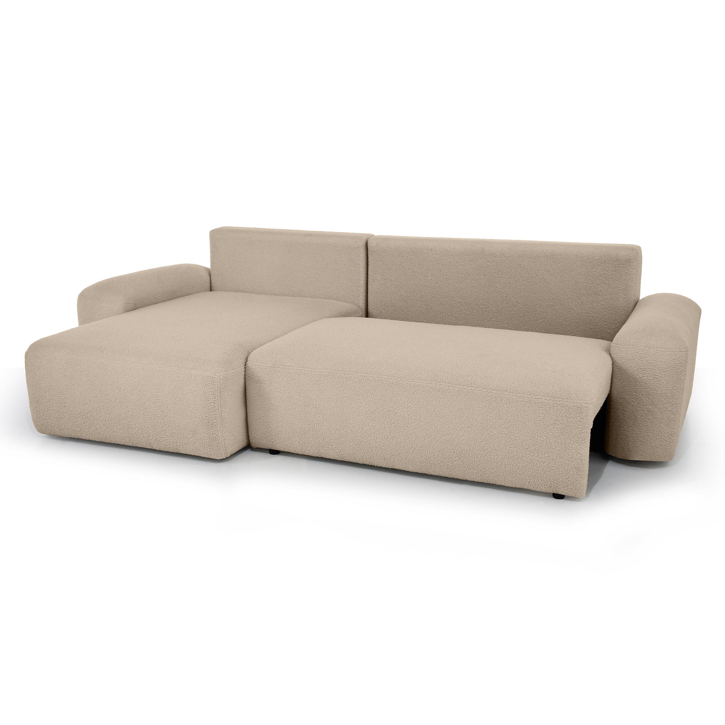 Beautysofa Ecksofa Noel mit universelle Ottomane, mit Bettfunktion und Bettkasten