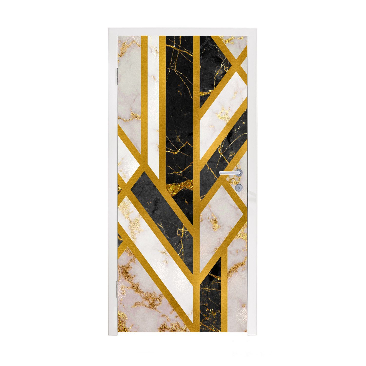MuchoWow Türtapete Marmor - Gold - Glitzer - Luxus, Matt, bedruckt, (1 St), Fototapete für Tür, Türaufkleber, 75x205 cm