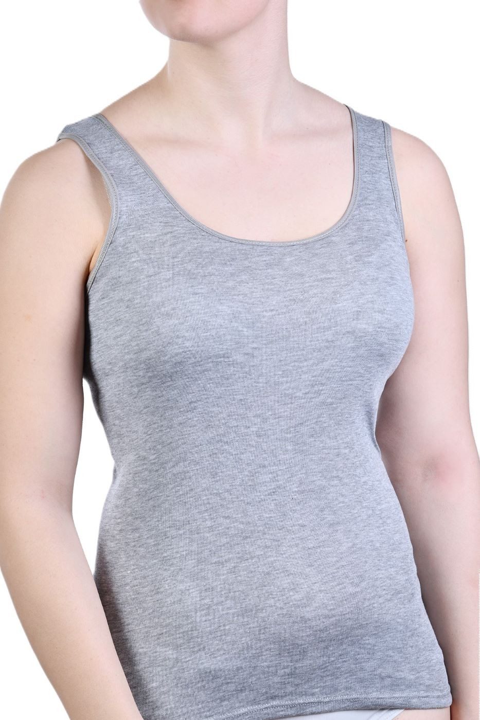 Toker Collection® Unterhemd Damen Achselhemd mit Satinkante 2 Stück (Packung, 2er-Pack) aus reiner Baumwolle – Bild 2 von 2