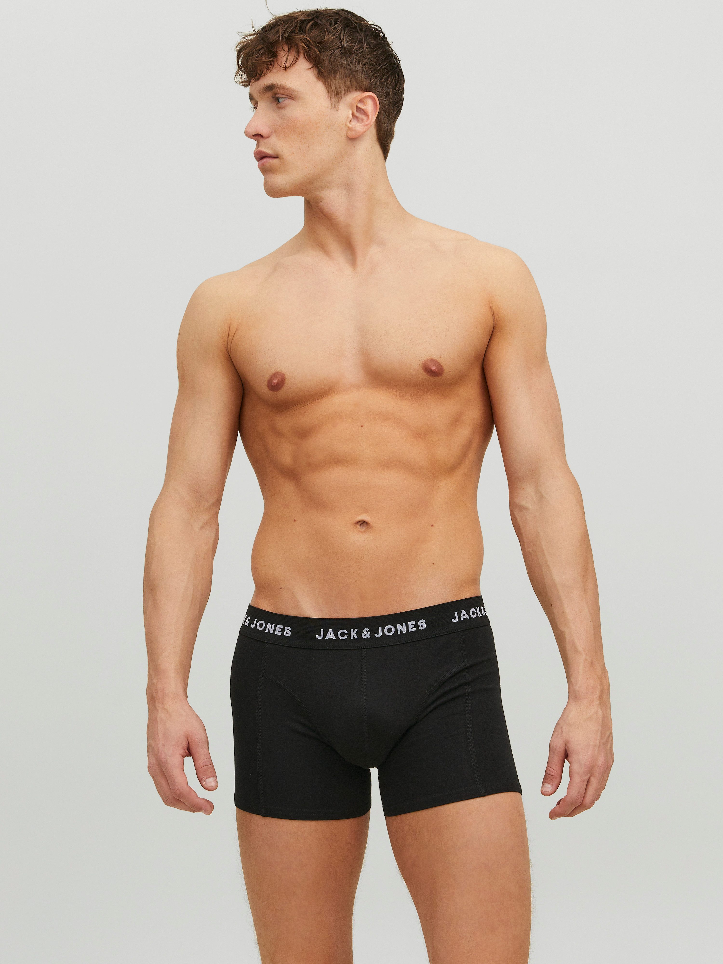 Jack & Jones Boxer JACHUEY im Fünferpack mit toniger Naht und elastischem Bund (Packung, 5-St., 5er-Pack) unifarben, modisch, eng anliegend, Baumwollmischung