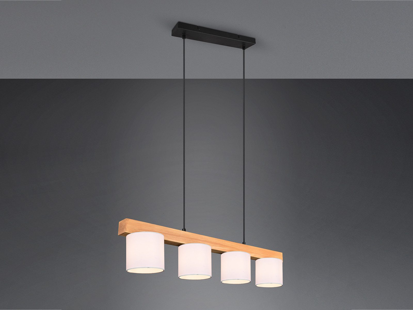 Reality Leuchten LED Pendelleuchte mit Holz-Balken, Breite 75cm, Dimmfunktion, LED wechselbar, Warmweiß, Balkenlampe skandinavisch, Esszimmerlampe Esstisch inkl. Leuchtmittel