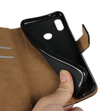 Numerva Handyhülle Bookstyle Etui Handytasche Schutzhülle für Huawei P20 / Lite / Pro, Klapphülle Flip Cover Schwarz