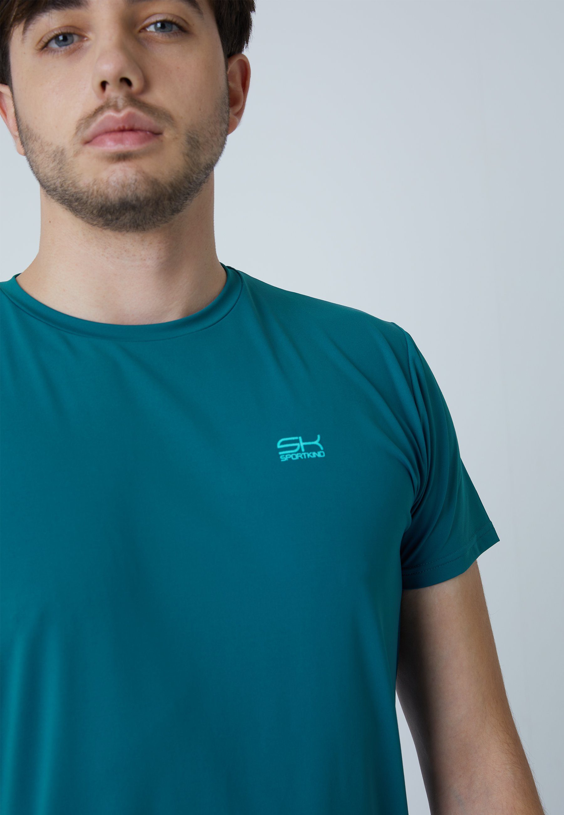 Herren petrol grün Rundhals Jungen Tennis SPORTKIND & T-Shirt Funktionsshirt