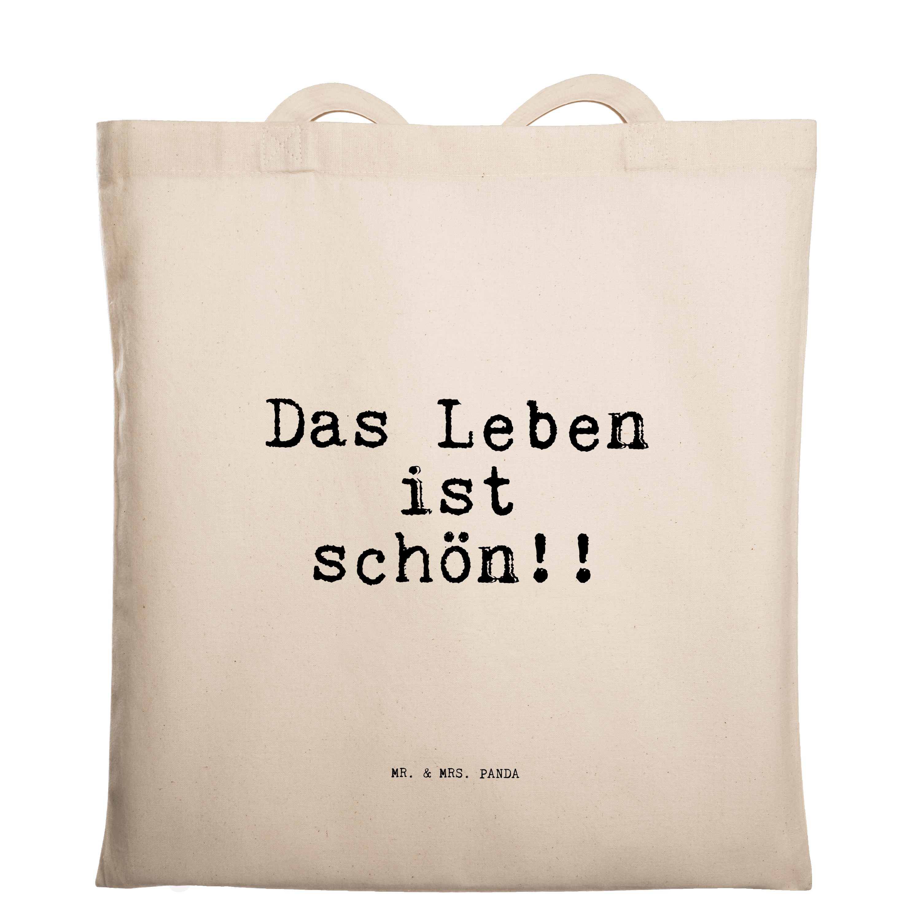 Mr. & Mrs. Panda Tragetasche »Das Leben ist schön!!... Transparent
