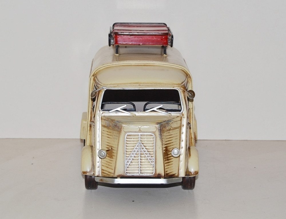 JS GartenDeko Modellauto Modellauto Citroën Typ H Oldtimer L 34 cm Retro Design aus Blech