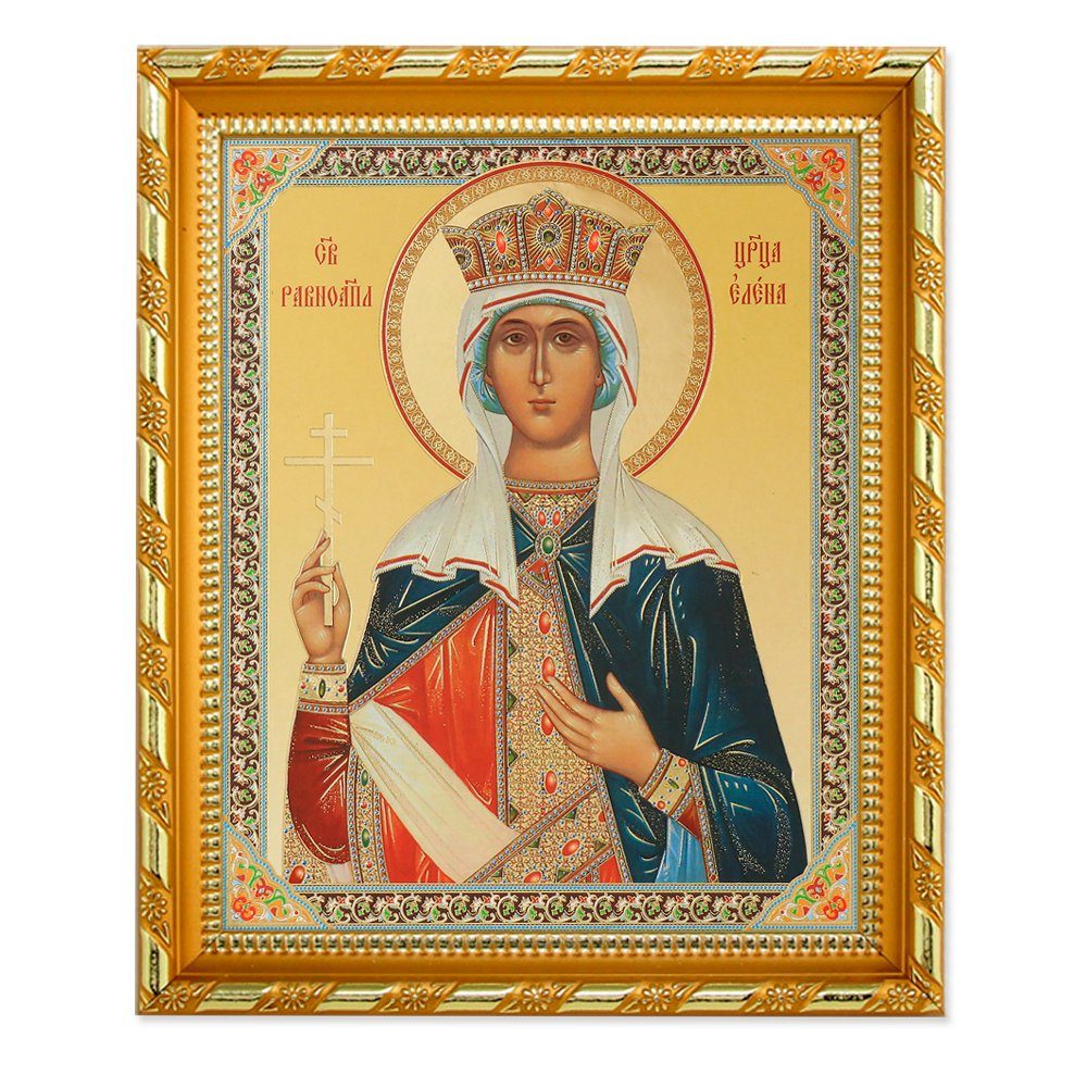 NKlaus Bild Ikone Heilige Helena Holz 21x18 Елена Святая Икона, Religion