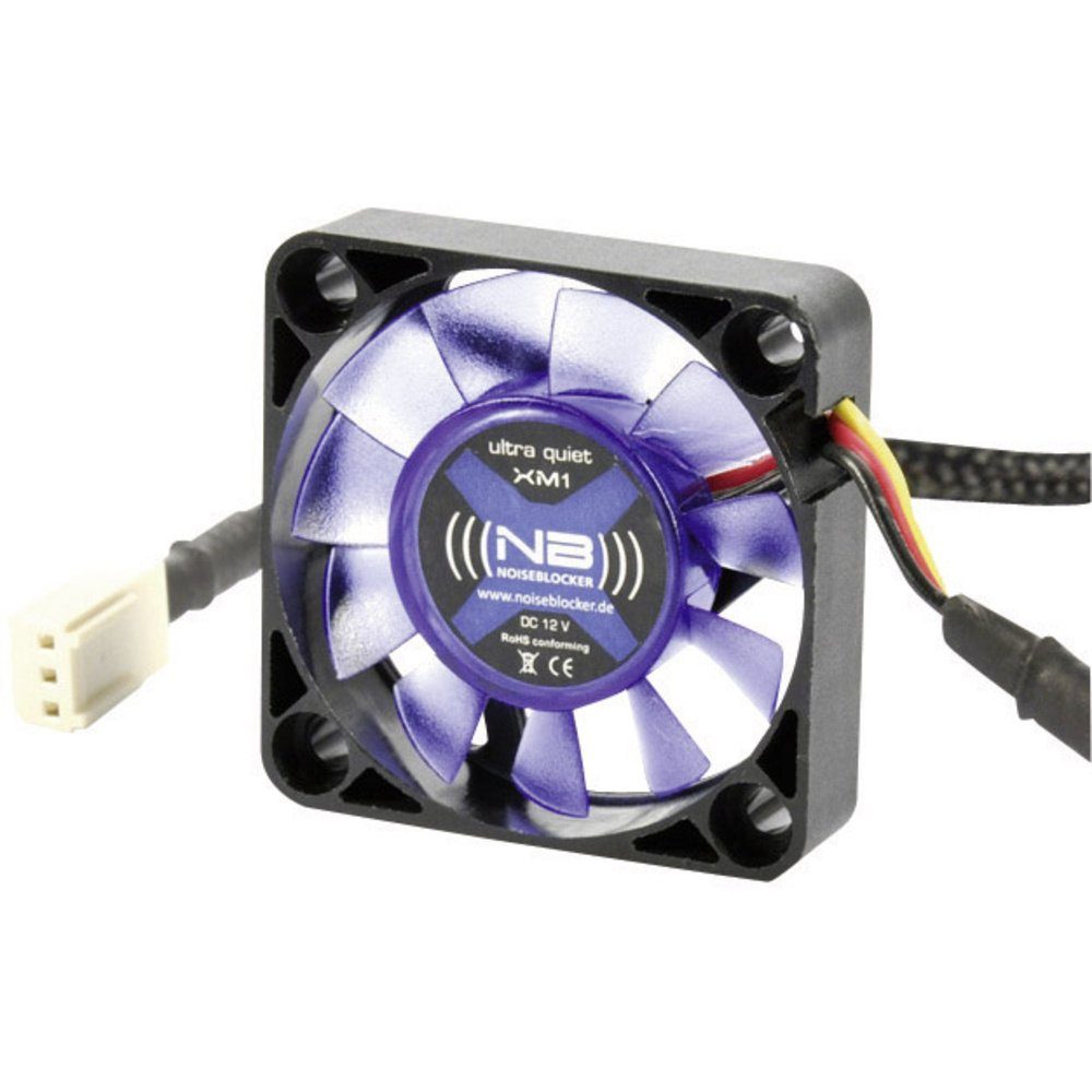 Noiseblocker Computer-Kühler NoiseBlocker BlackSilent XM1 PC-Gehäuse-Lüfter Schwarz, Blau (transpar