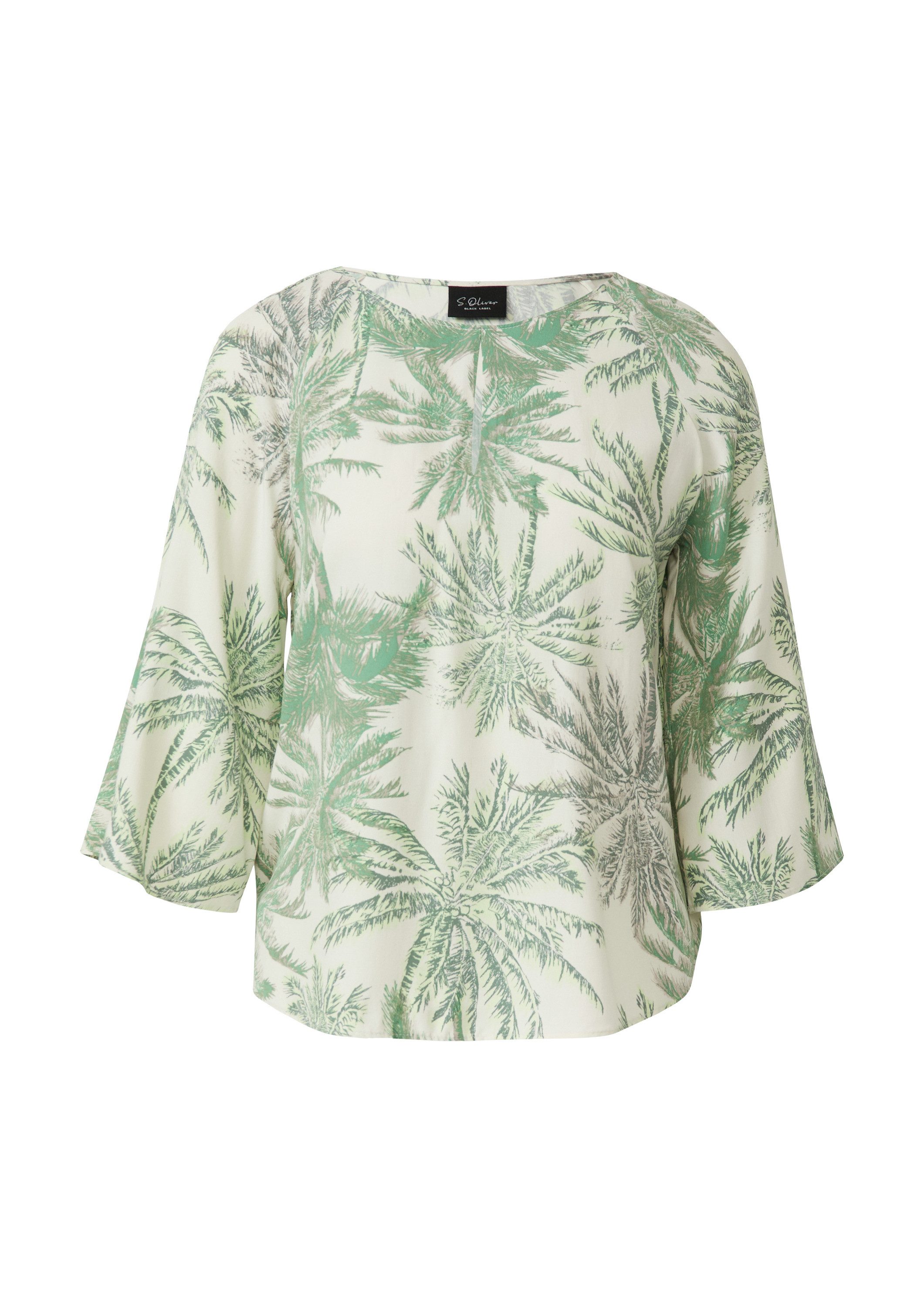 s.Oliver Kurzarmbluse Bluse Tunika-Bluse aus Viskose
