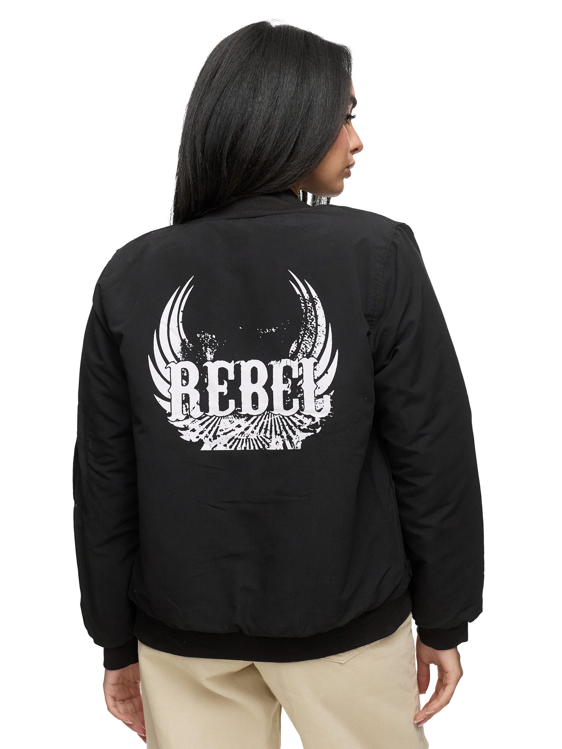 Worldclassca Bomberjacke Worldclassca Bomber Jacke mit REBEL Print Übergang günstig online kaufen
