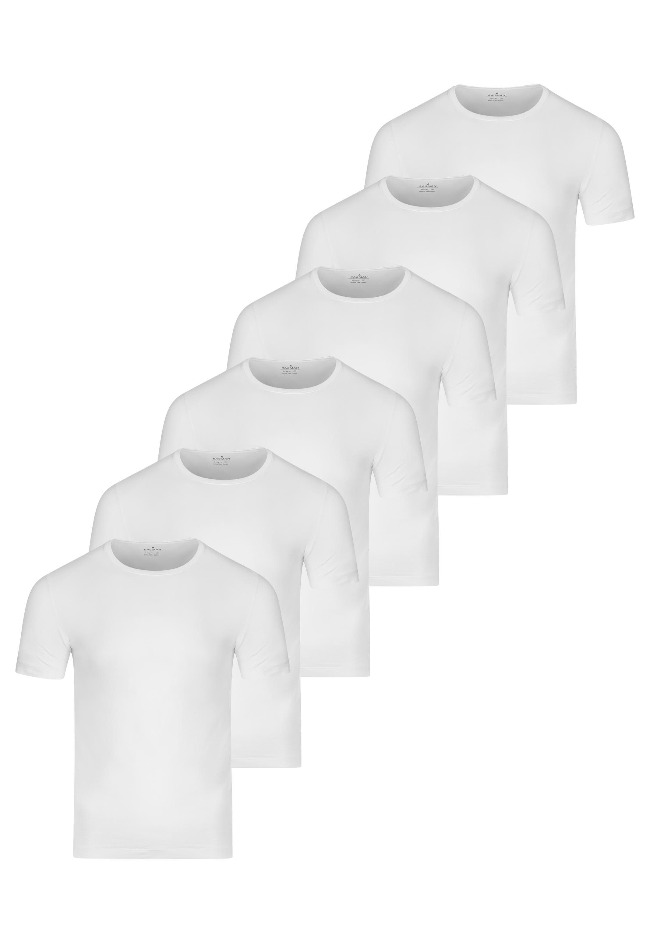 RAGMAN Unterhemd 6er Pack Basic (Spar-Set, 6-St) Unterhemd / Shirt Kurzarm - Baumwolle - Atmungsaktiv