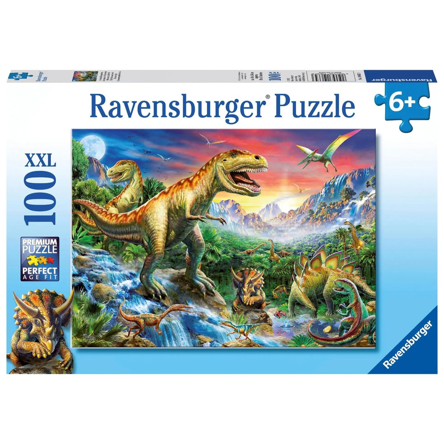 Ravensburger Puzzle Bei den Dinosauriern. Puzzle 100 Teile XXL, 100 Puzzleteile