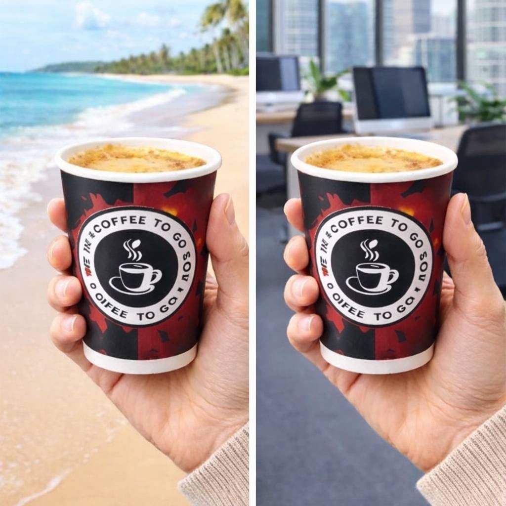PACKEO Coffee-to-go-Becher Kaffeebecher To Go 200 ml (8 oz), Pappbecher für Heißgetränke, 200-tlg., Braun/Schwarz