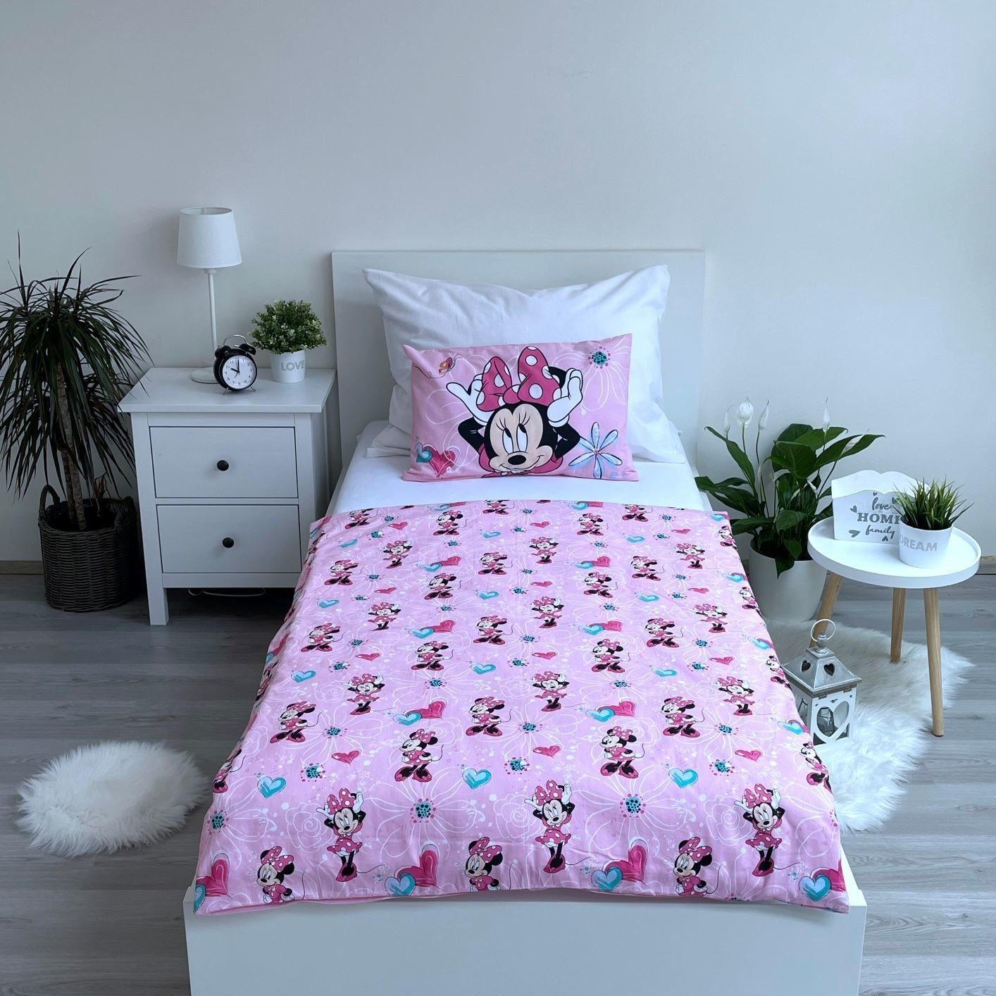 Disney Minnie Mouse Babybettwäsche Wendebettwäsche Minnie Mouse 2tlg. Baumwolle 100x135 cm + 40x60 cm, Baumwolle, 2 teilig