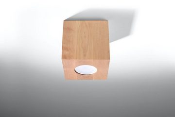 Licht-Erlebnisse Deckenleuchte GEO, ohne Leuchtmittel, Deckenlampe Würfel Holz kompakt klein 10x10x10cm Wohnzimmer Flur