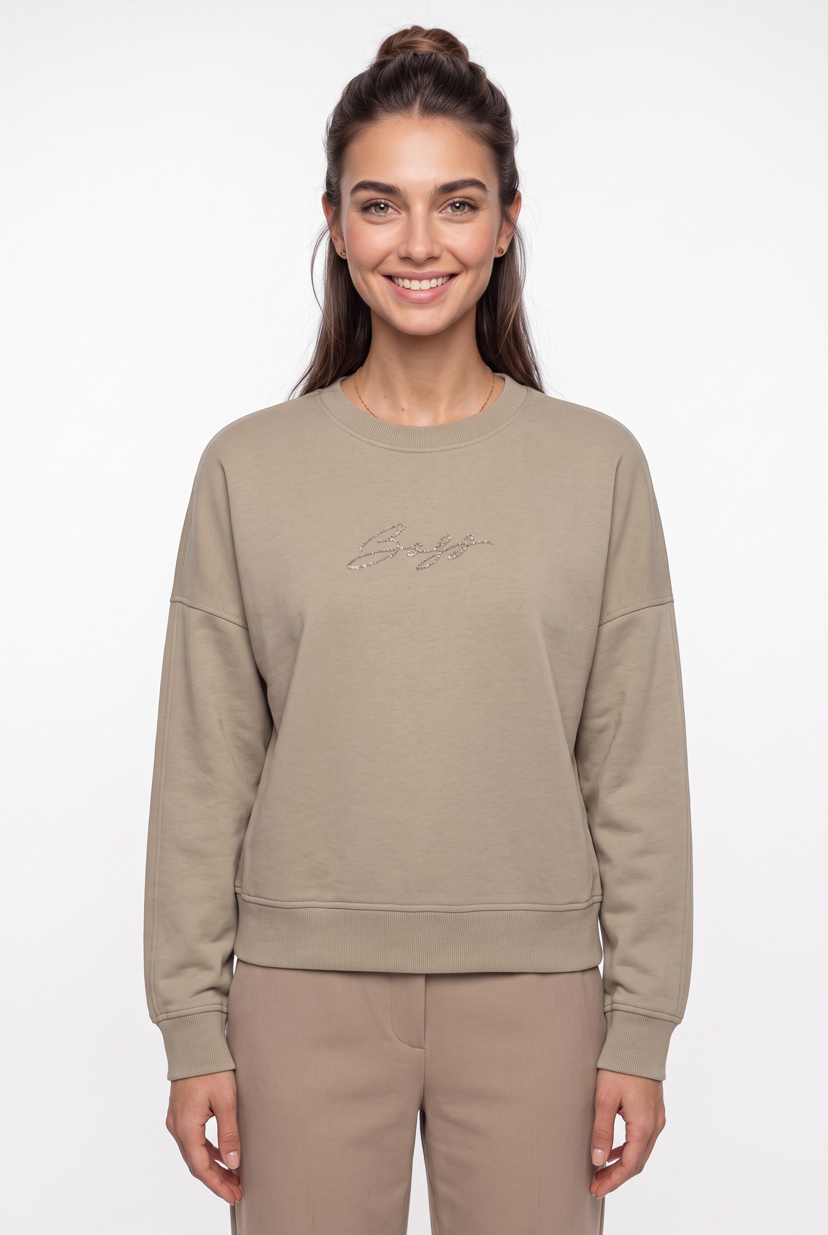 BOSS ORANGE Sweatshirt Ever Premium Damenmode mit Logoschriftzug, Oversize Fit