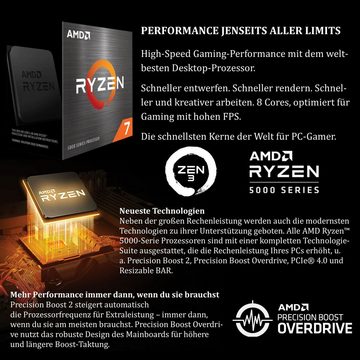 Meinpc Elite Set Ryzen 7 RTX [Quantum] Gaming-PC-Komplettsystem (27,00", AMD Ryzen 7 5700X, Nvidia Geforce® RTX 3060 12GB, 32 GB RAM, 2000 GB HDD, 512 GB SSD, Tastatur Maus Set, Wasserkühlung, Gaming, Gamer, Windows 11 Pro)